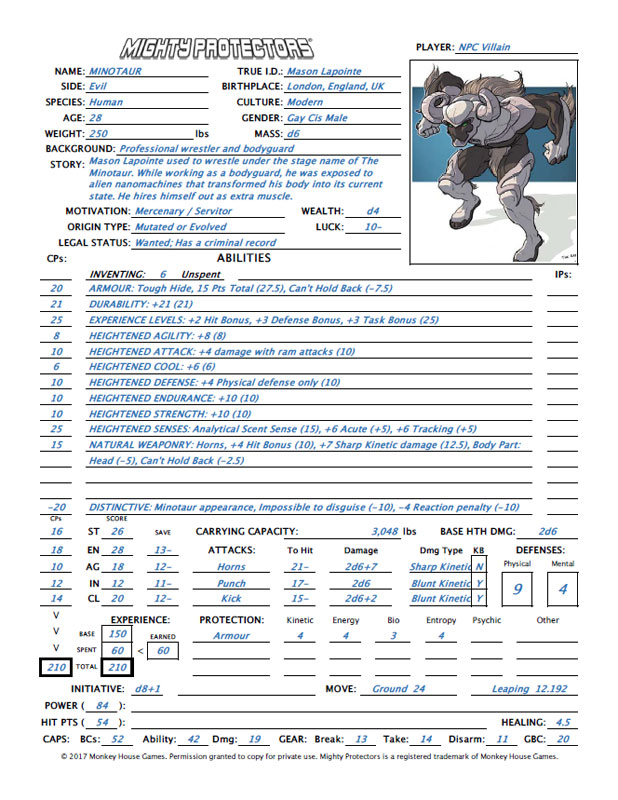 Minotaur Villain PDF