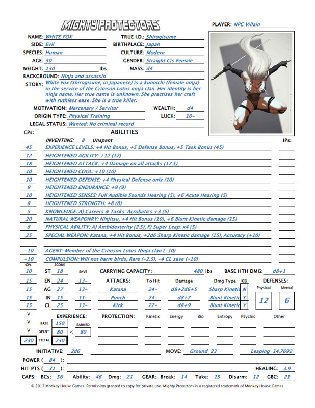White Fox Villain PDF