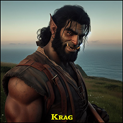 Krag, Half-Orc Gravedigger and local Historian/Loremaster NPC Image