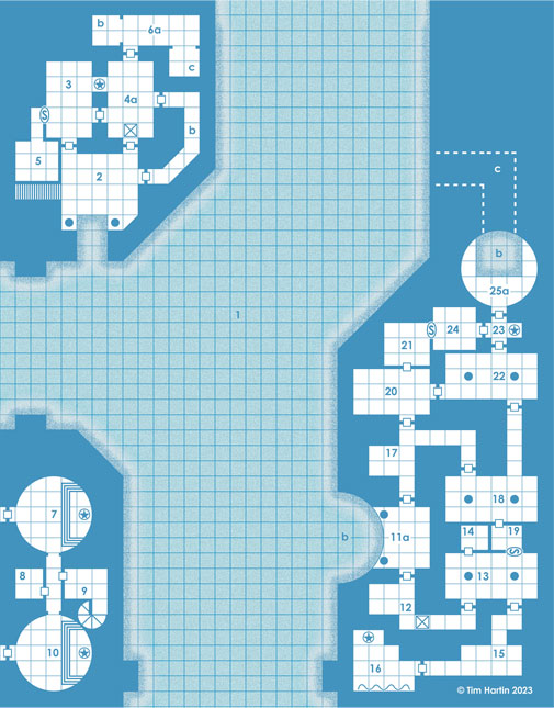 free Old School Blue D&D map