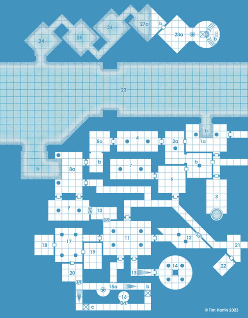 free Old School Blue D&D map