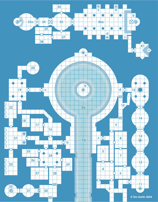 free Old School Blue D&D map