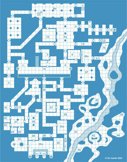 free Old School Blue D&D map