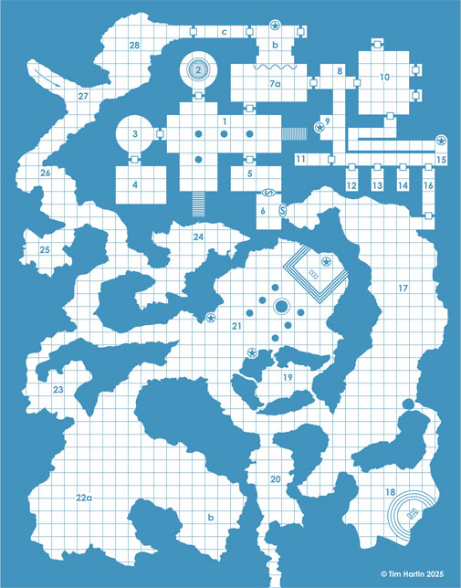 free Old School Blue D&D map